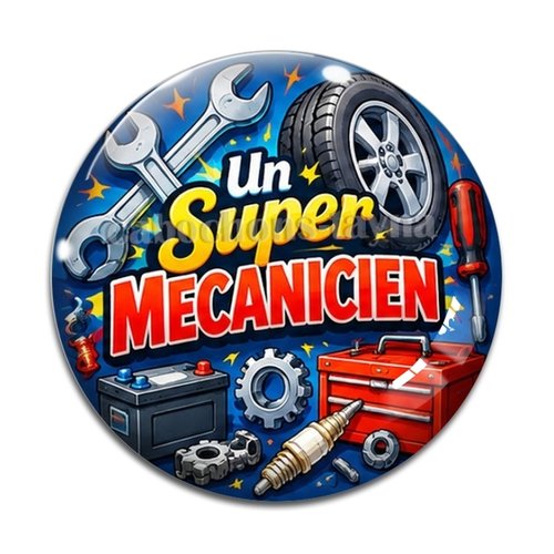 Cabochon un super mécanicien– résine ou verre – différentes tailles disponibles