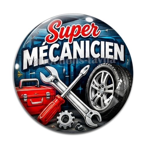 Cabochon  super mécanicien– résine ou verre – différentes tailles disponibles