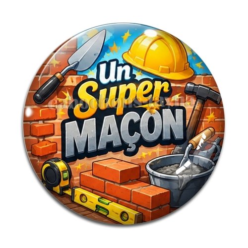 Cabochon un super maçon– résine ou verre – différentes tailles disponibles