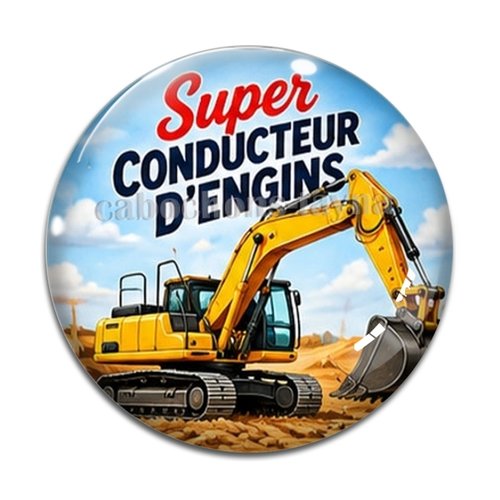 Cabochon super conducteur d'engins– résine ou verre – différentes tailles disponibles