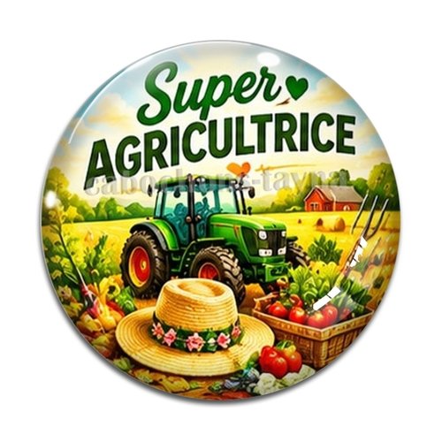 Cabochon super agricultrice– résine ou verre – différentes tailles disponibles
