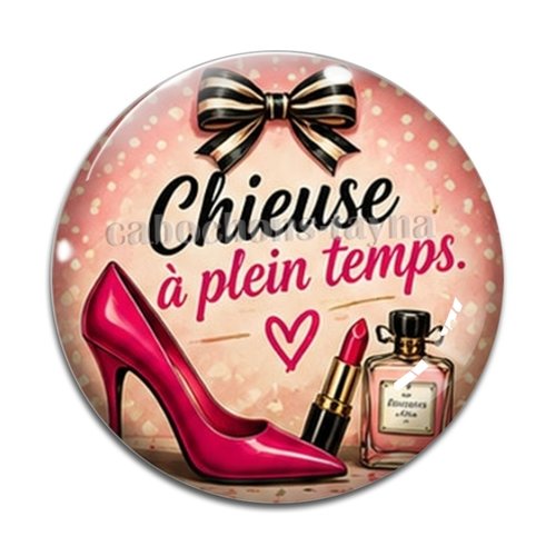 Cabochon chieuse à plein temps– résine ou verre – différentes tailles disponibles