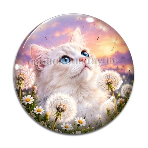Cabochon chat, résine ou verre rond différente taille
