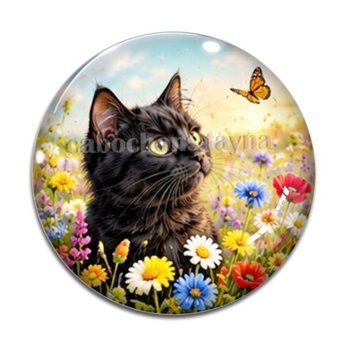 Cabochon chaton, résine ou verre rond différente taille