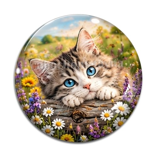 Cabochon chaton, résine ou verre rond différente taille