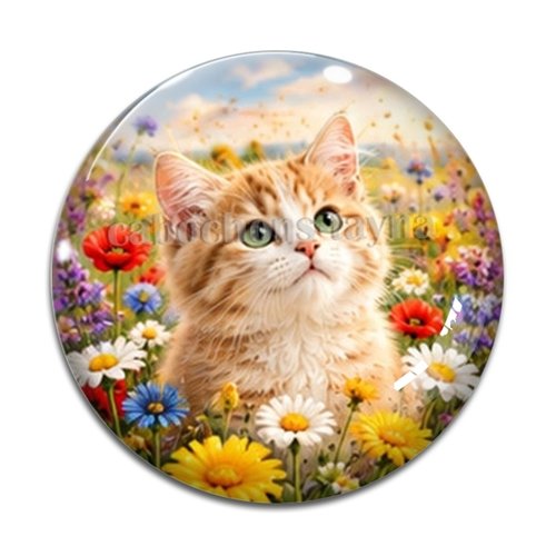 Cabochon chaton, résine ou verre rond différente taille