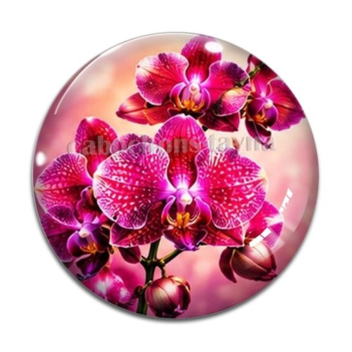 Cabochon fleur orchidée– résine ou verre – différentes tailles disponibles