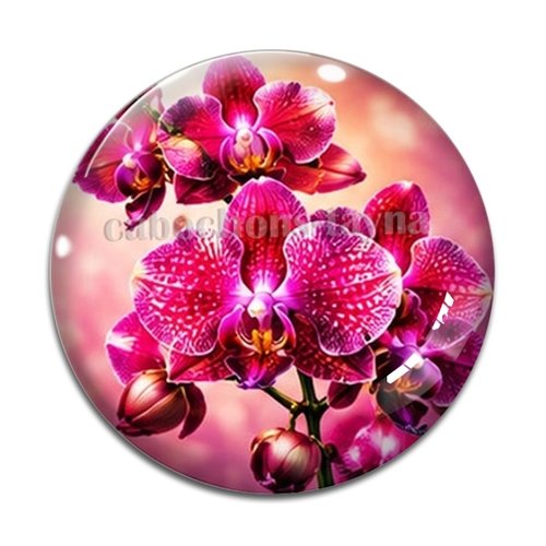 Cabochon fleur orchidée– résine ou verre – différentes tailles disponibles