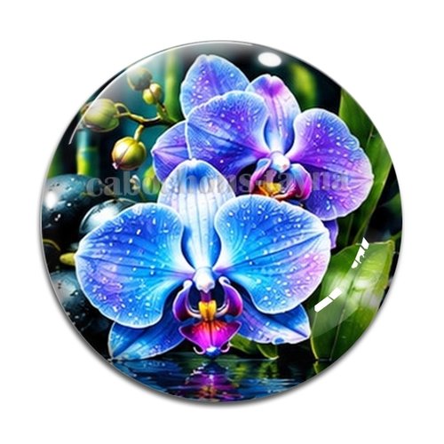 Cabochon fleur orchidée– résine ou verre – différentes tailles disponibles