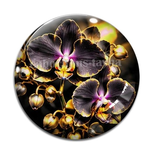 Cabochon fleur orchidée– résine ou verre – différentes tailles disponibles