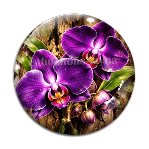 Cabochon fleur orchidée– résine ou verre – différentes tailles disponibles