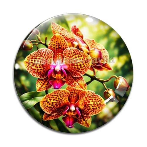 Cabochon fleur orchidée– résine ou verre – différentes tailles disponibles