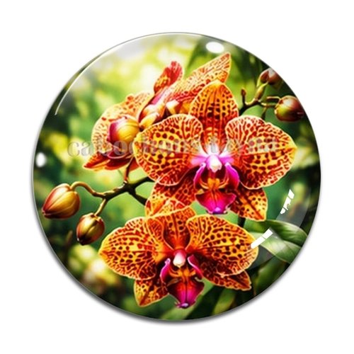Cabochon fleur orchidée– résine ou verre – différentes tailles disponibles