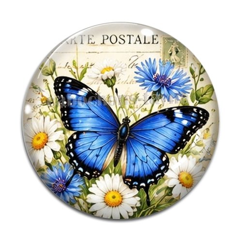 Cabochon papillon, cabochon résine ou verre rond différente taille
