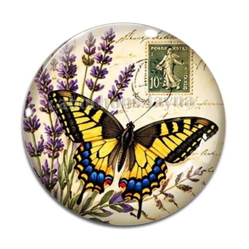 Cabochon papillon, cabochon résine ou verre rond différente taille