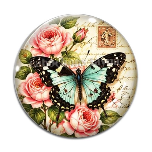 Cabochon papillon, cabochon résine ou verre rond différente taille
