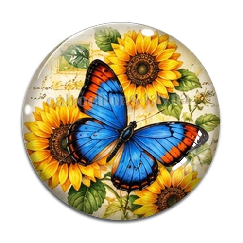 Cabochon papillon, cabochon résine ou verre rond différente taille