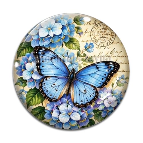 Cabochon papillon, cabochon résine ou verre rond différente taille