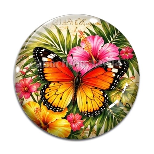 Cabochon papillon, cabochon résine ou verre rond différente taille