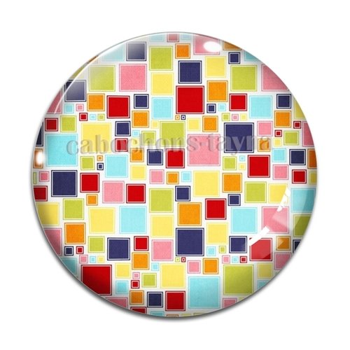 Cabochon carreaux, cabochon résine, verre rond différente taille