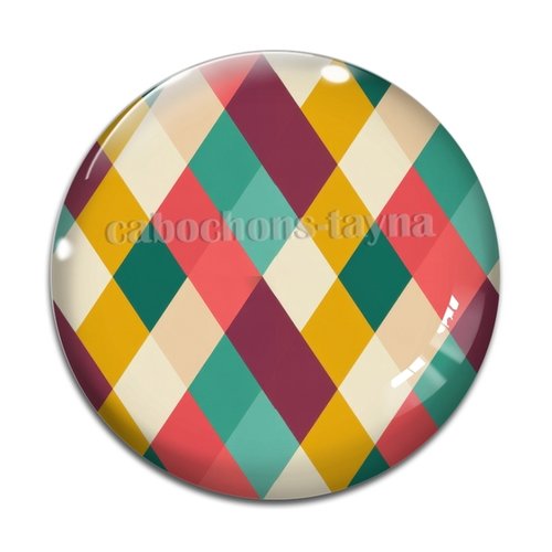 Cabochon triangles, cabochon résine, verre rond différente taille