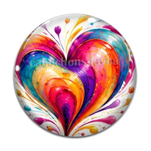Cabochon coeur, cabochon résine, verre rond différente taille