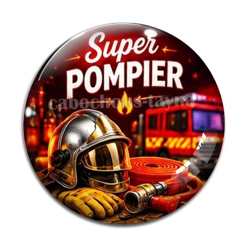 Cabochon super pompier, cabochon résine, verre rond différente taille
