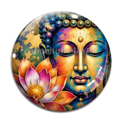Cabochon bouddha, cabochon résine, verre rond différente taille