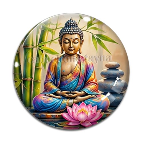 Cabochon bouddha, cabochon résine, verre rond différente taille