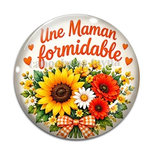 Cabochon maman formidable, cabochon résine, verre rond différente taille