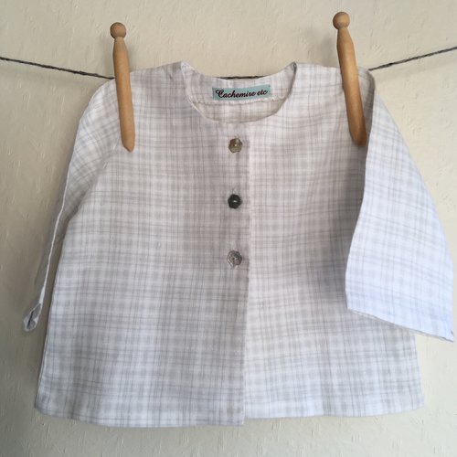 Chemise lin fil argenté 1 an