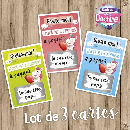 Duo Cartes à gratter Annonce Grossesse Papy/Mamie - C'est Qui La Maman à  Nantes