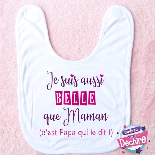 Bavoir Bebe Blanc Pour Fille Cadeaux Fete Des Meres Idee Cadeau De Naissance Un Grand Marche