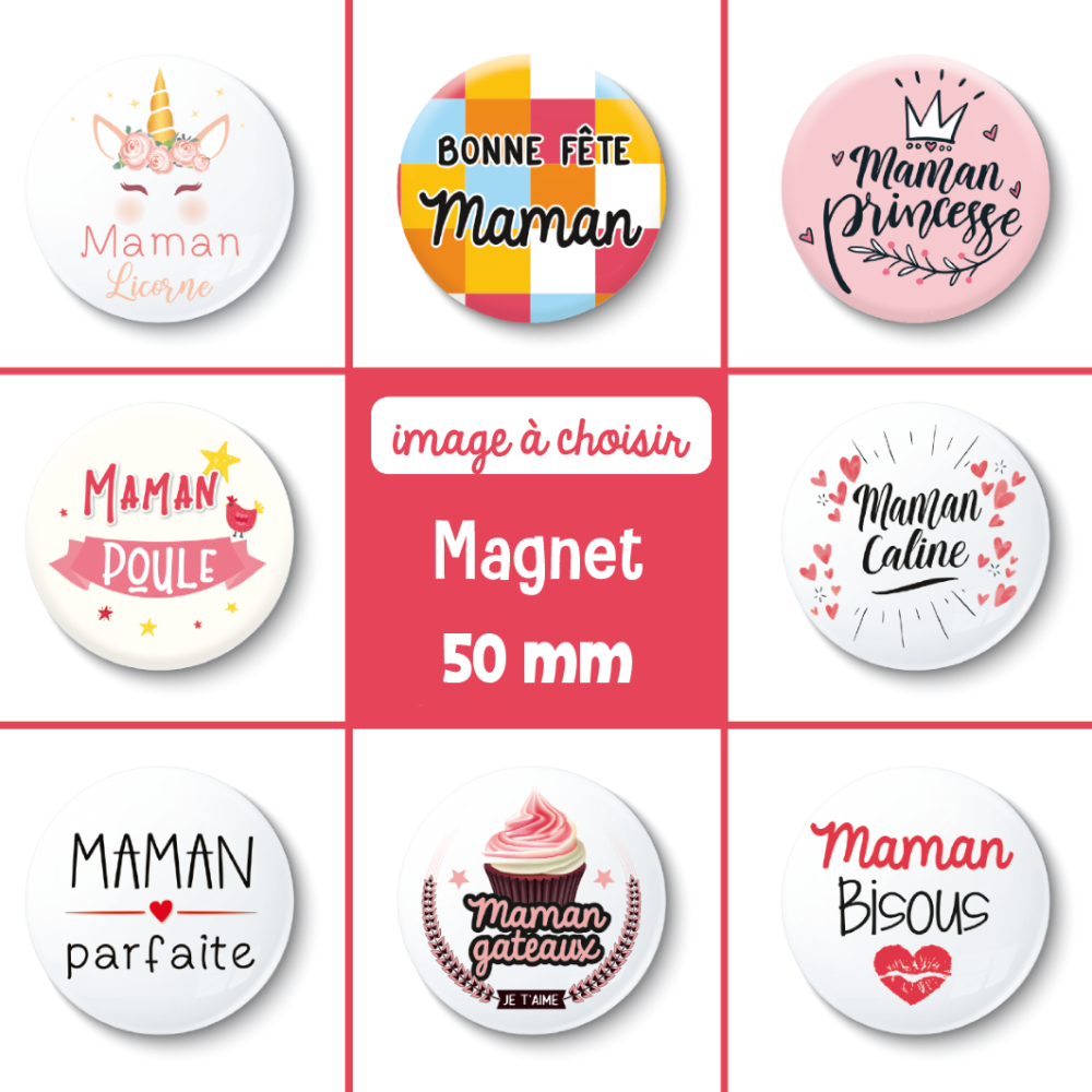 Badge épingle maman - 50 mm - idée de cadeau fête des mères - cadeau  anniversaire maman - choix de l'image - Un grand marché