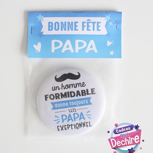 Magnet papa 75 mm - cadeau fête des pères - idée cadeau papa