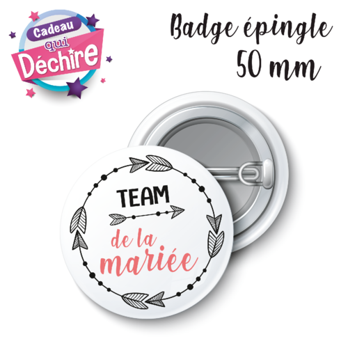 Badge team de la mariée - 50 mm - badge mariage