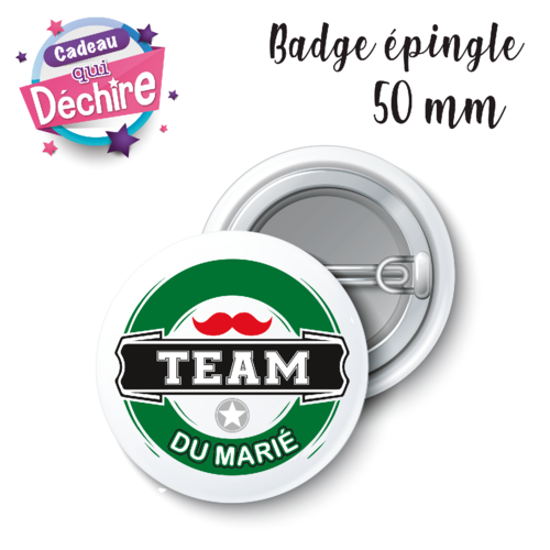 Badge team du marié - 50 mm - badge mariage - badge evg - équipe du marié