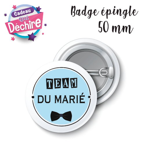 Badge team du marié - 50 mm - badge mariage - badge evg - équipe du marié
