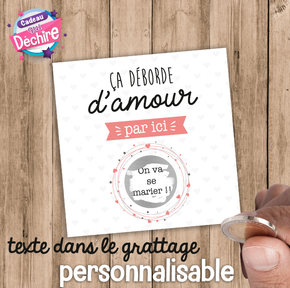 Ticket carte à gratter - texte personnalisable - annonce grossesse - annonce  mariage - demande parrain - demande marraine - Un grand marché