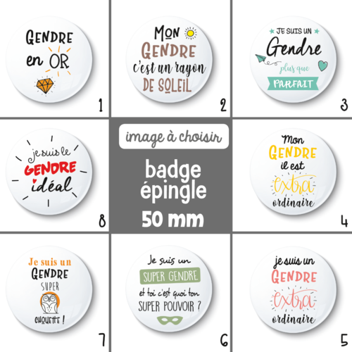 Badge épingle gendre - 50 mm - idée de cadeau gendre - cadeau anniversaire - choix de l'image