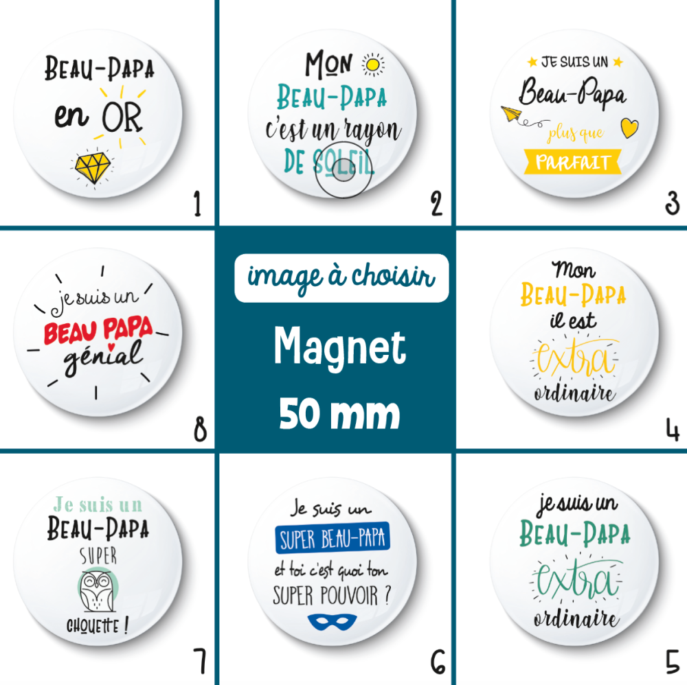 Magnet beau-papa - 50 mm - cadeau beau-papa - cadeau anniversaire - choix  de l'image - Un grand marché