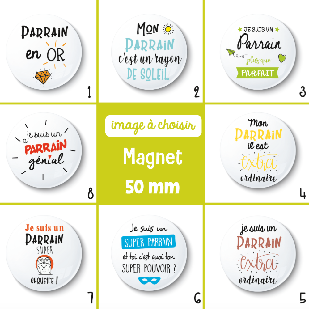 Magnet 75 mm - idée cadeau demande marraine - cadeau