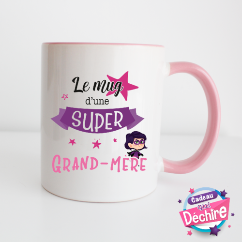 Mug glitter en céramique - mug grand-mère - idée de cadeau fête des grands-mères - cadeau fête des mamies