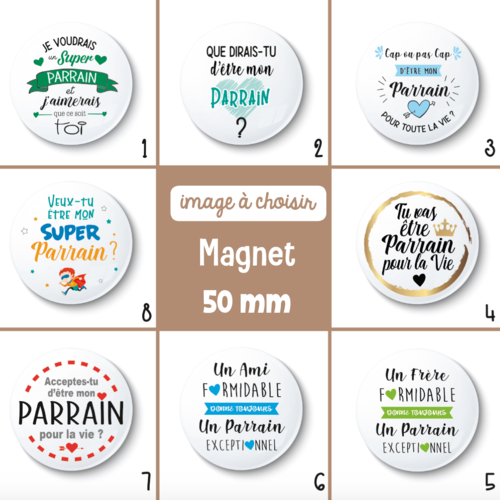 Magnet 75 mm - idée cadeau demande marraine - cadeau personnalisable -  veux-tu être ma marraine ? - Un grand marché