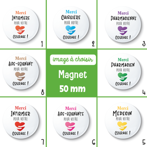 Magnet métiers personnalisables - choix de l'image (la couleur) et le métier