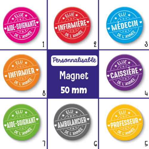 Magnet métiers personnalisables - choix de l'image (la couleur) et le métier