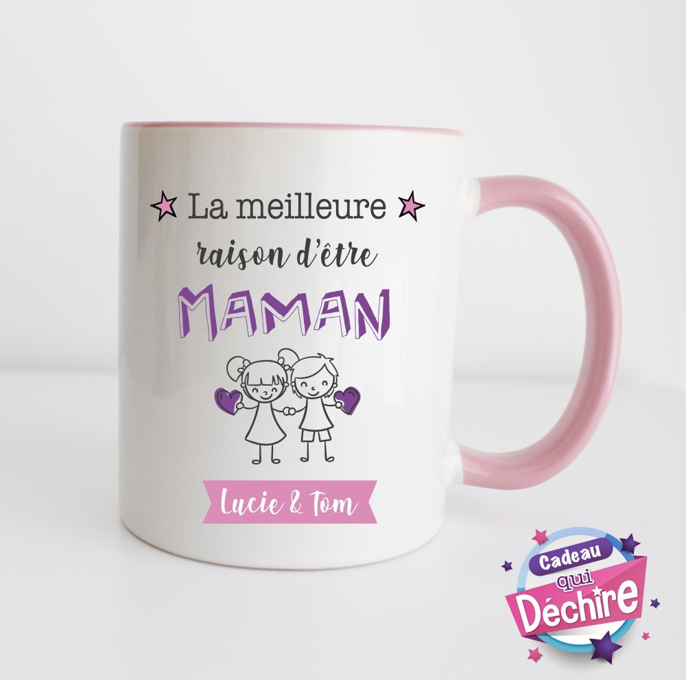 Coffret cadeau mug et porte-clés Maman d'amour - Cadeau Femme