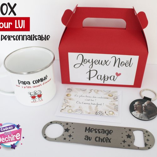 Box surprise pour lui - box personnalisable - choix de 3 visuels pour la tasse - idée cadeau de noël - cadeau papa, parraine, tonton, papy