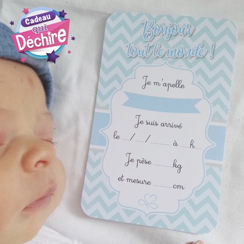 Carte de naissance à écrire dessus - carte photo bébé