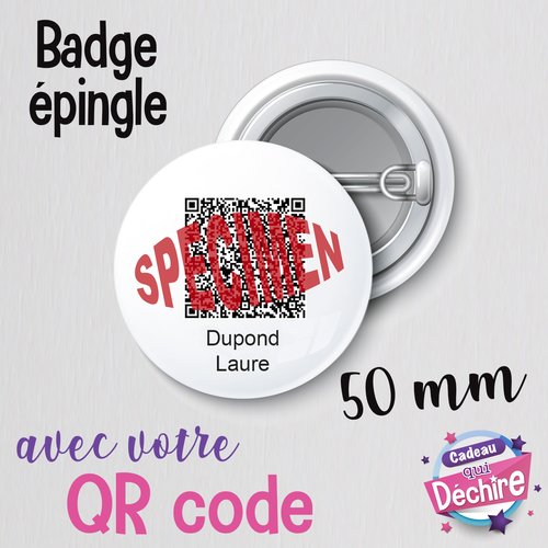 Badge épingle pass sanitaire - 50 mm